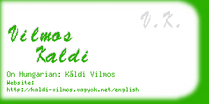 vilmos kaldi business card
